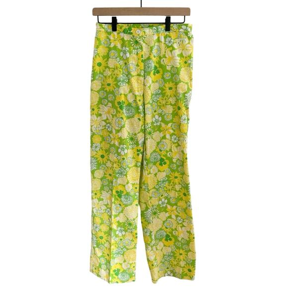 Vtg 1970s Lilly Pulitzer Floral Pants Size 13/14 - Picture 1 of 12